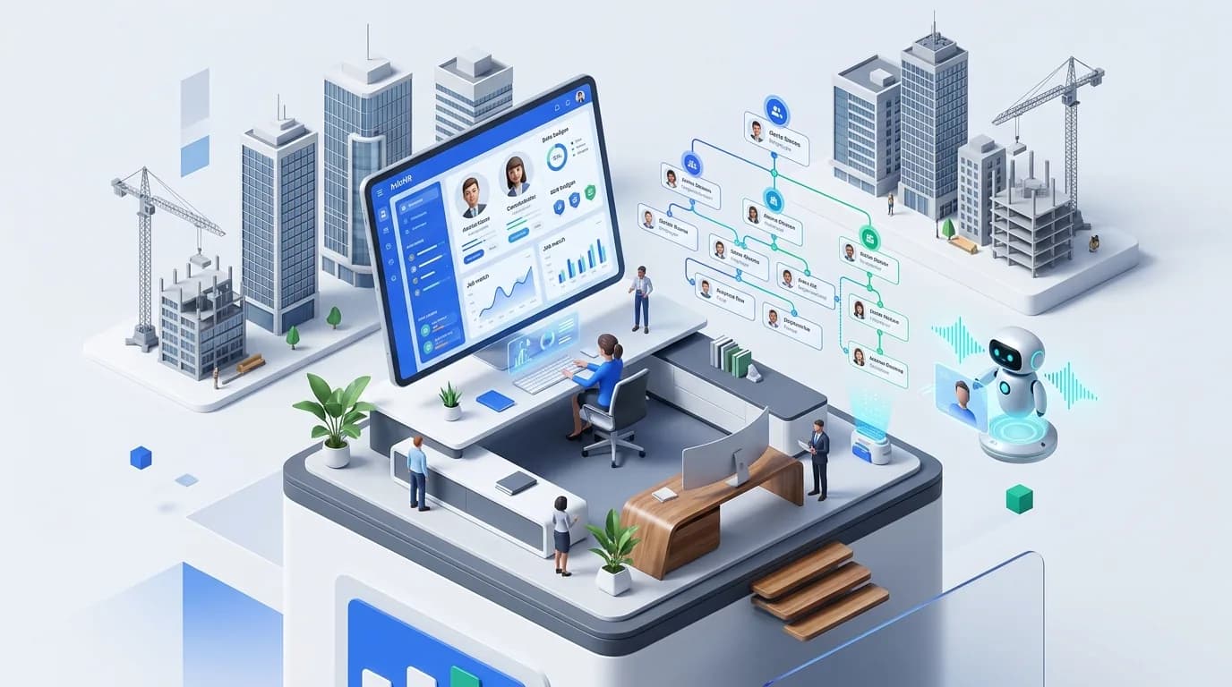 Mô hình 3D Hệ sinh thái Tuyển dụng & Quản trị Nhân sự InfoHR